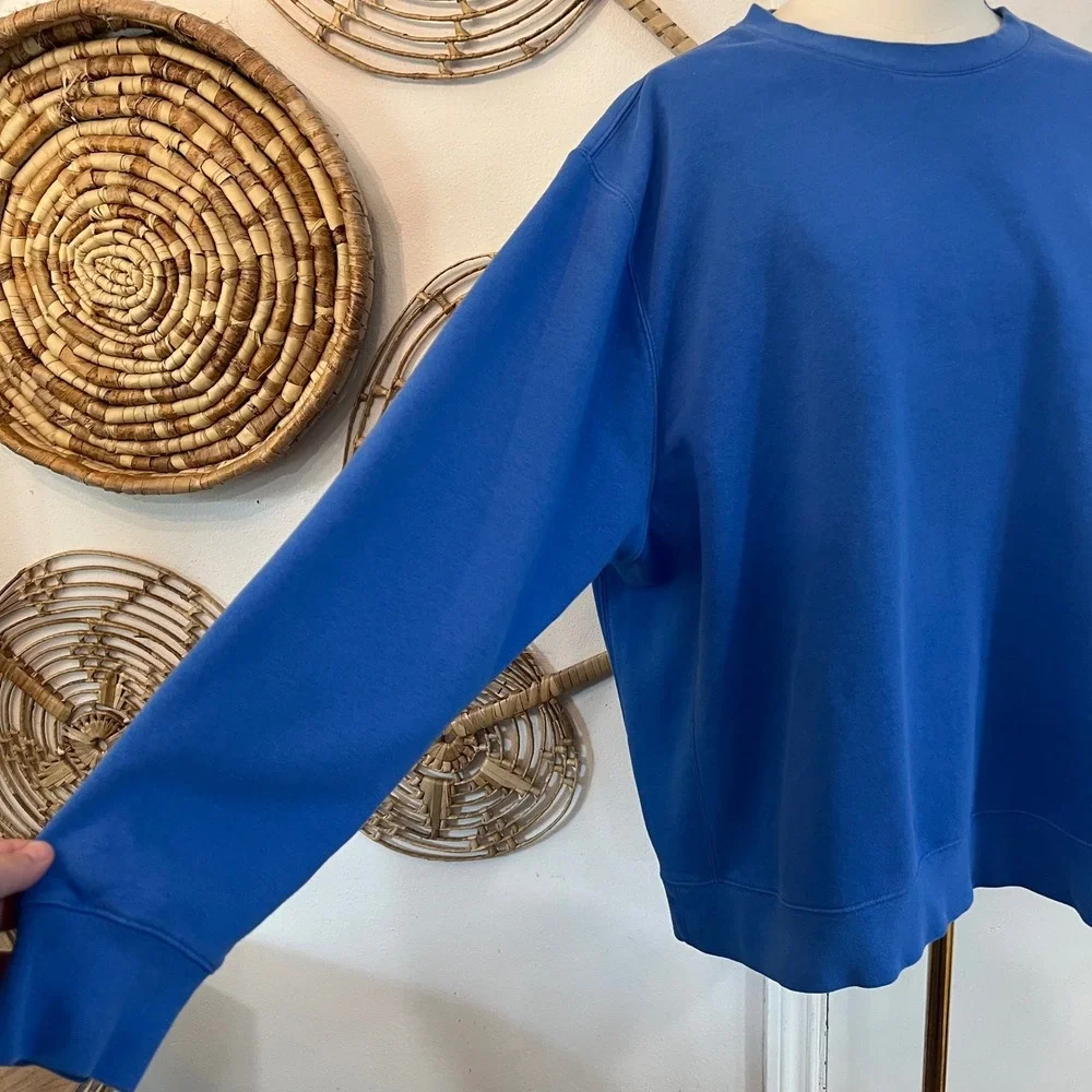 Nike Blue Cotton Blend Club Fleece Crewneck Sweatshirt Oversized Sporty XXL